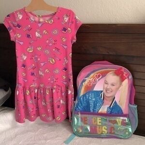 Jojo Siwa Dress and Back Pack Set Size (6/6X) Nickelodeon